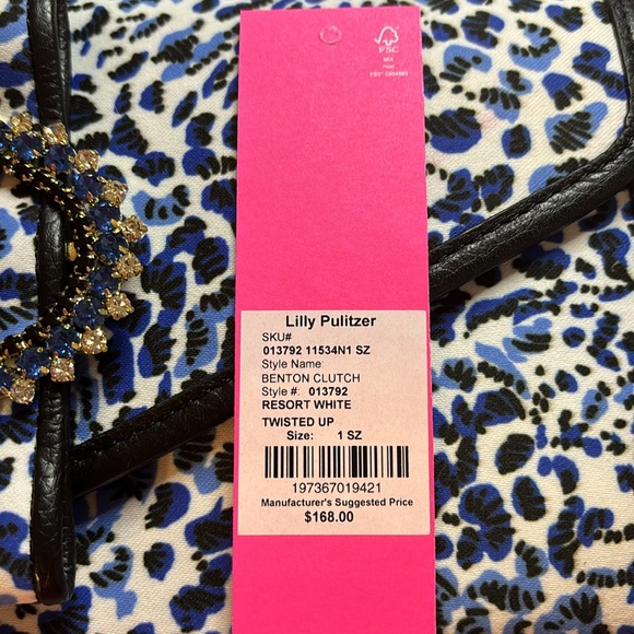 NWT Lilly Pulitzer Benton Clutch Resort White in Twisted Up - Picture 8 of 8